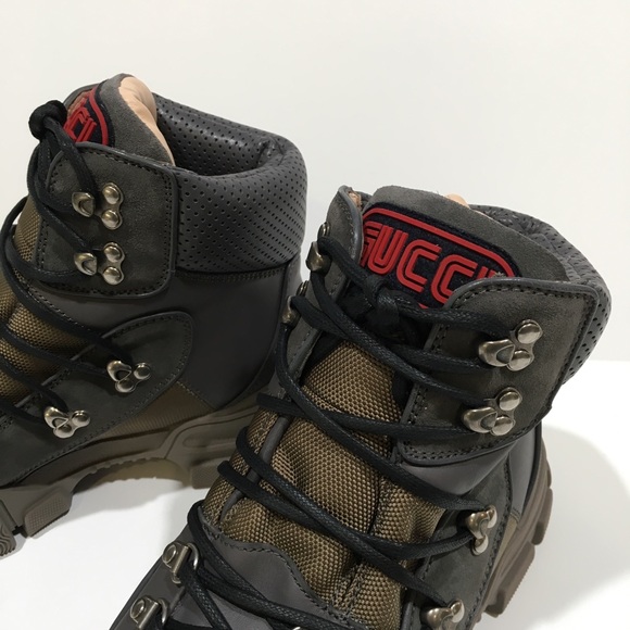 Gucci 521679 Flashtrek Leather Ankle Boots -Graphite -US 8.5 -NEW - Picture 6 of 10